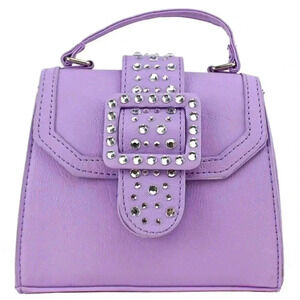 "OMG" Rhinestone Buckle Crossbody Bag